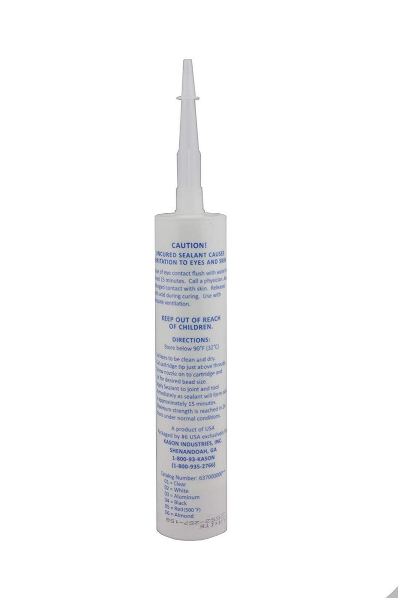 Kason 3700 Series Rubbaseal Silicone Sealant, Pack of 4, Aluminum 10.3 oz. Tubes, 63700000003 - Image 4
